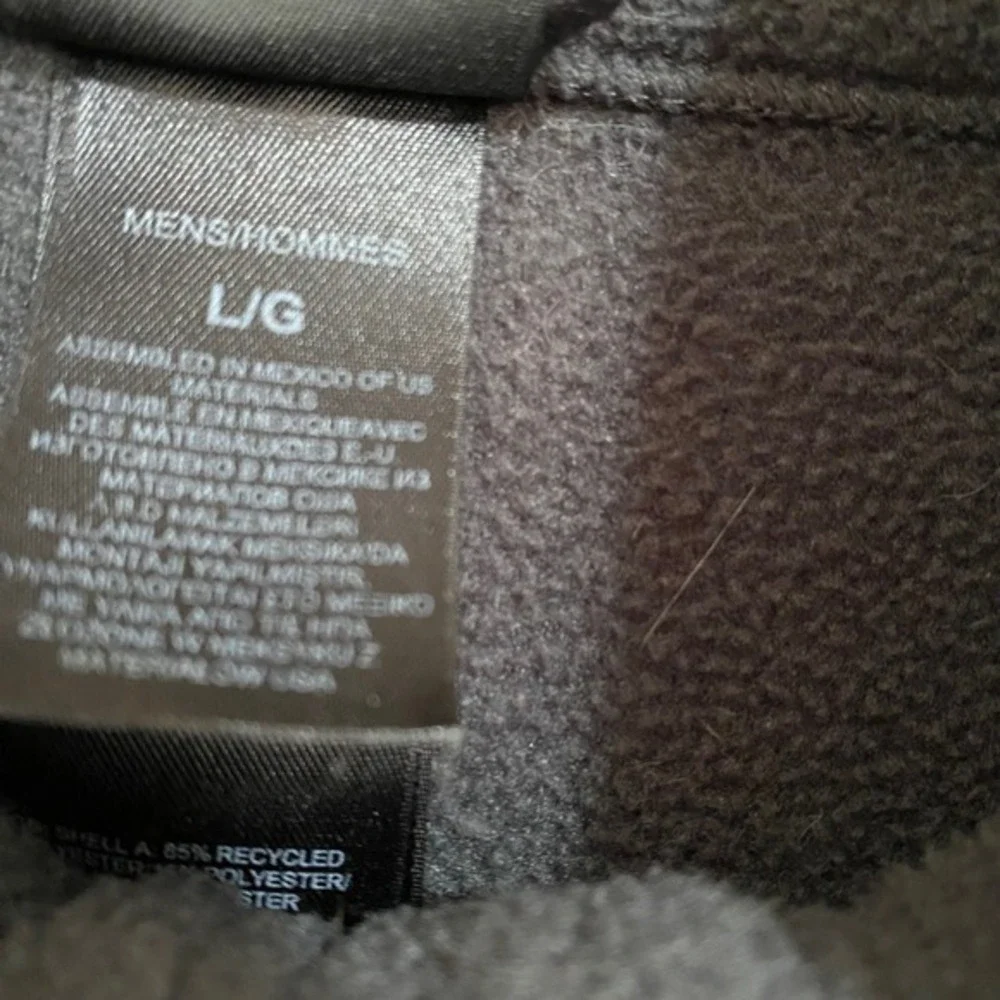 The North Face Mens Fleece‎ Jacket Gray Full Zip Polartec Recycled Size L